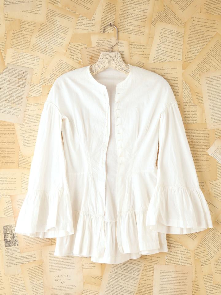 Free People Vintage Cotton Buttondown Blouse   White S